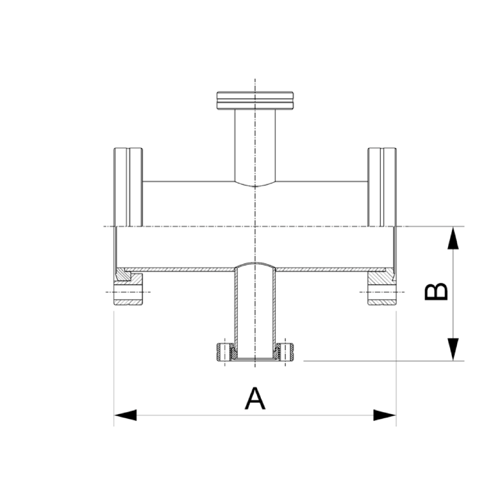 CF 4 Way Reducer Cross