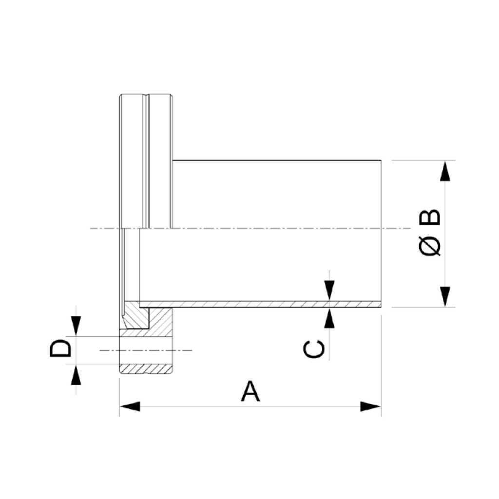 CF Half Flange, Rotatable