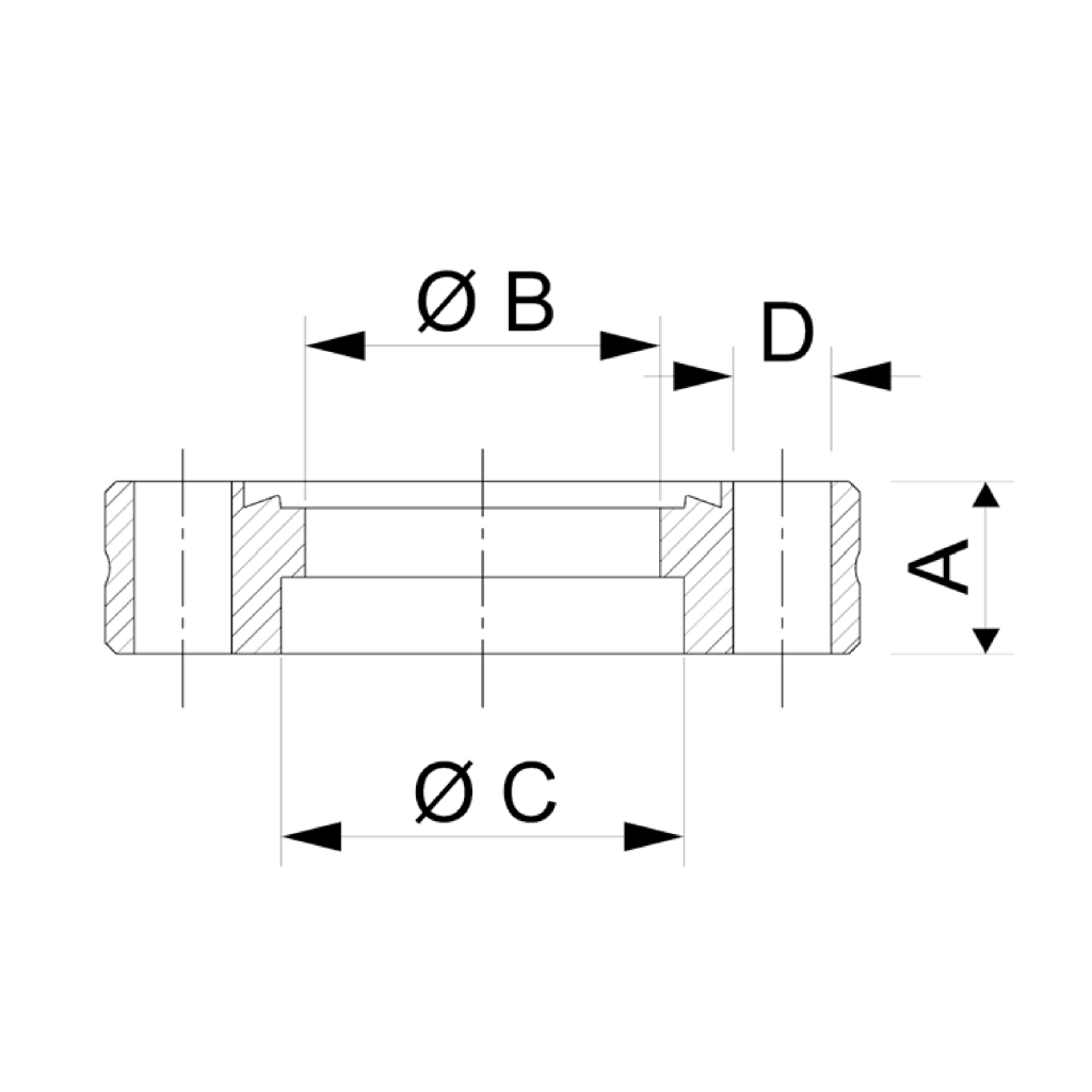 CF Weld Flange with Thread