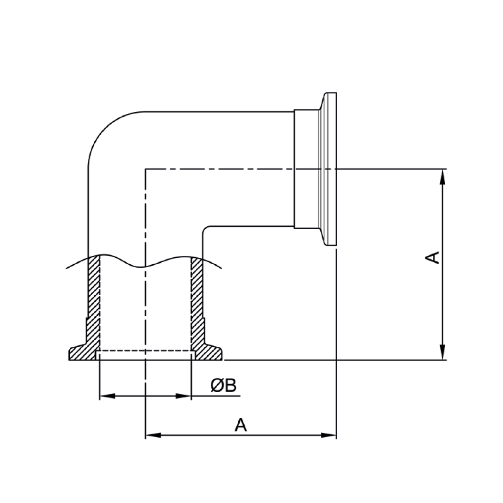 ISO-KF 90 Elbow (Forging)