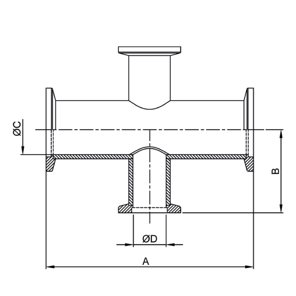 ISO-KF Reducer Cross