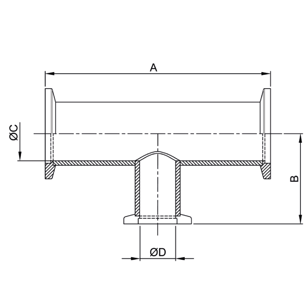 ISO-KF Reducer Tee