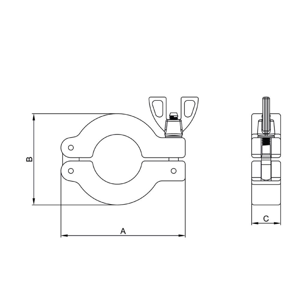 ISO-KF Wingnut Casting Clamp