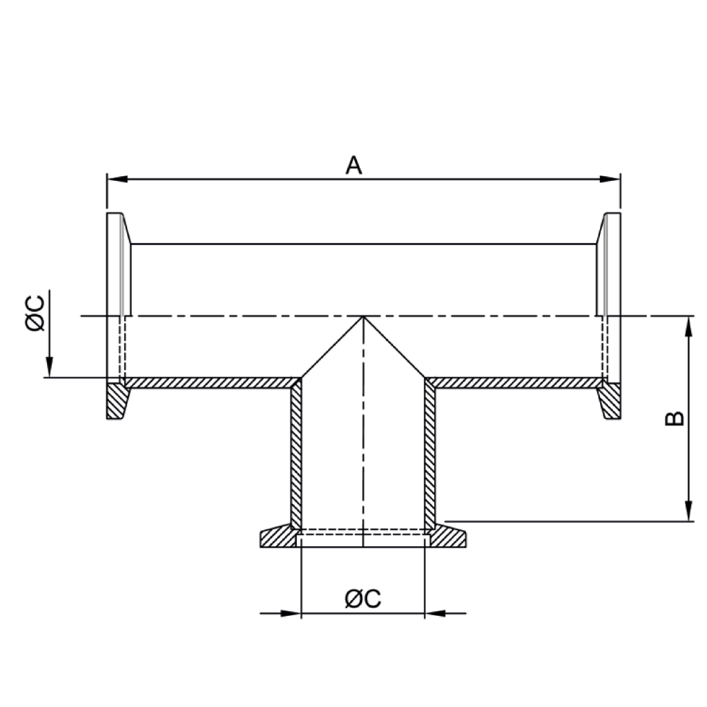 ISO-KF Tee (Forging)